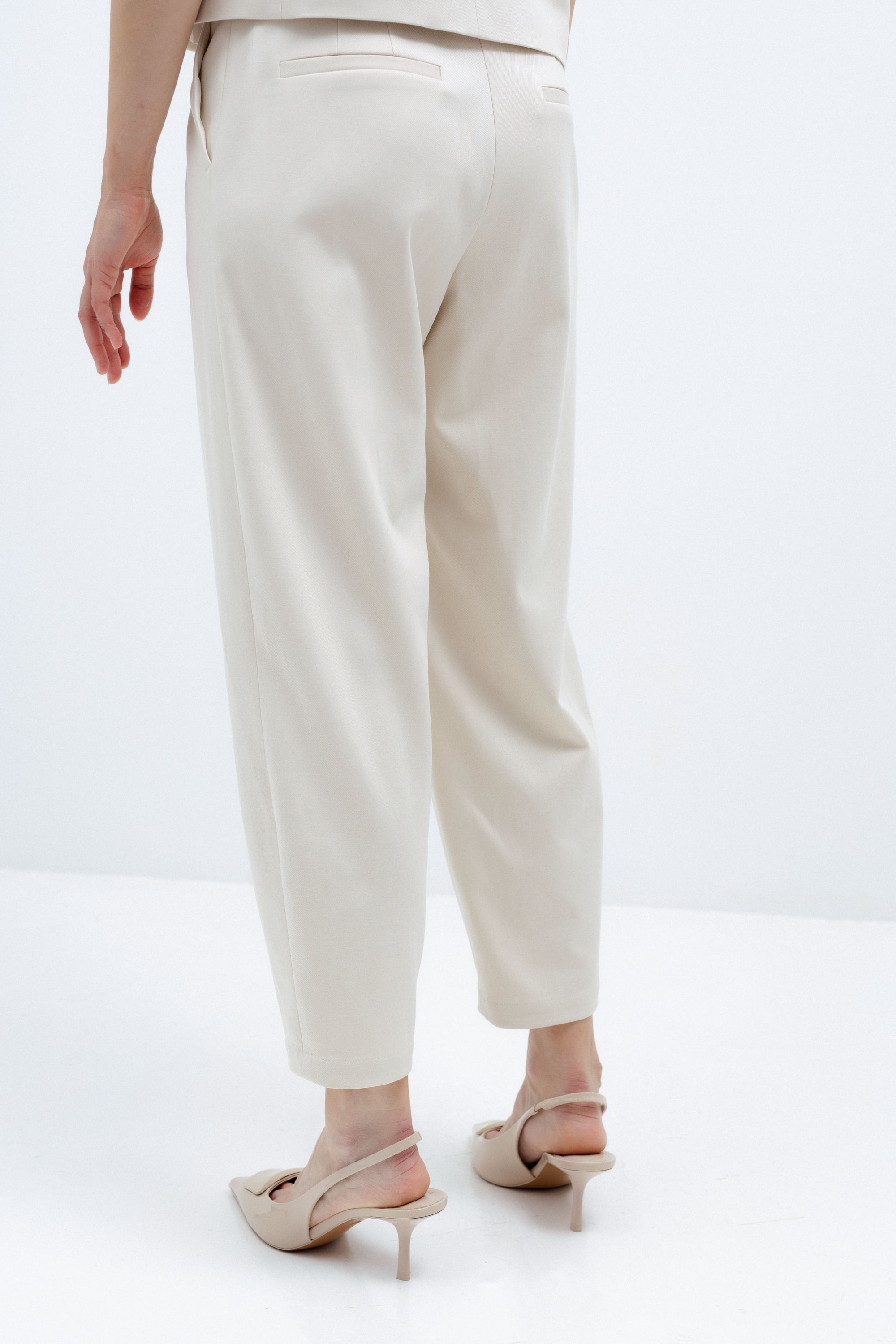 MILK-SHADE TAPERED TROUSERS
