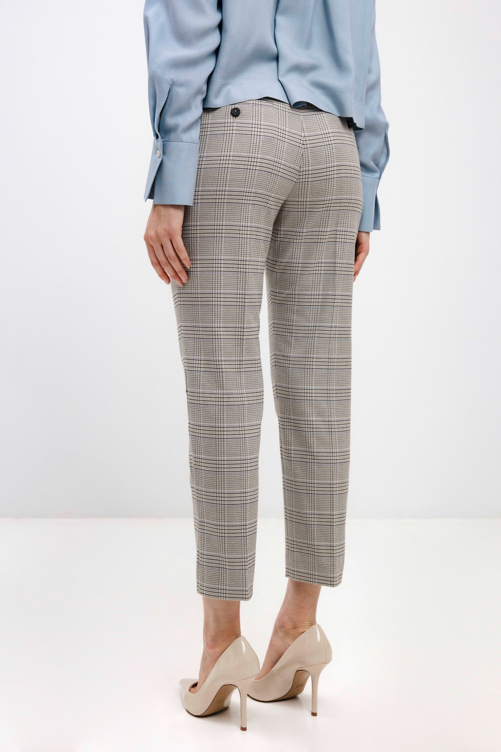 CROPPED TROUSERS IN CHECKED PATTERN
