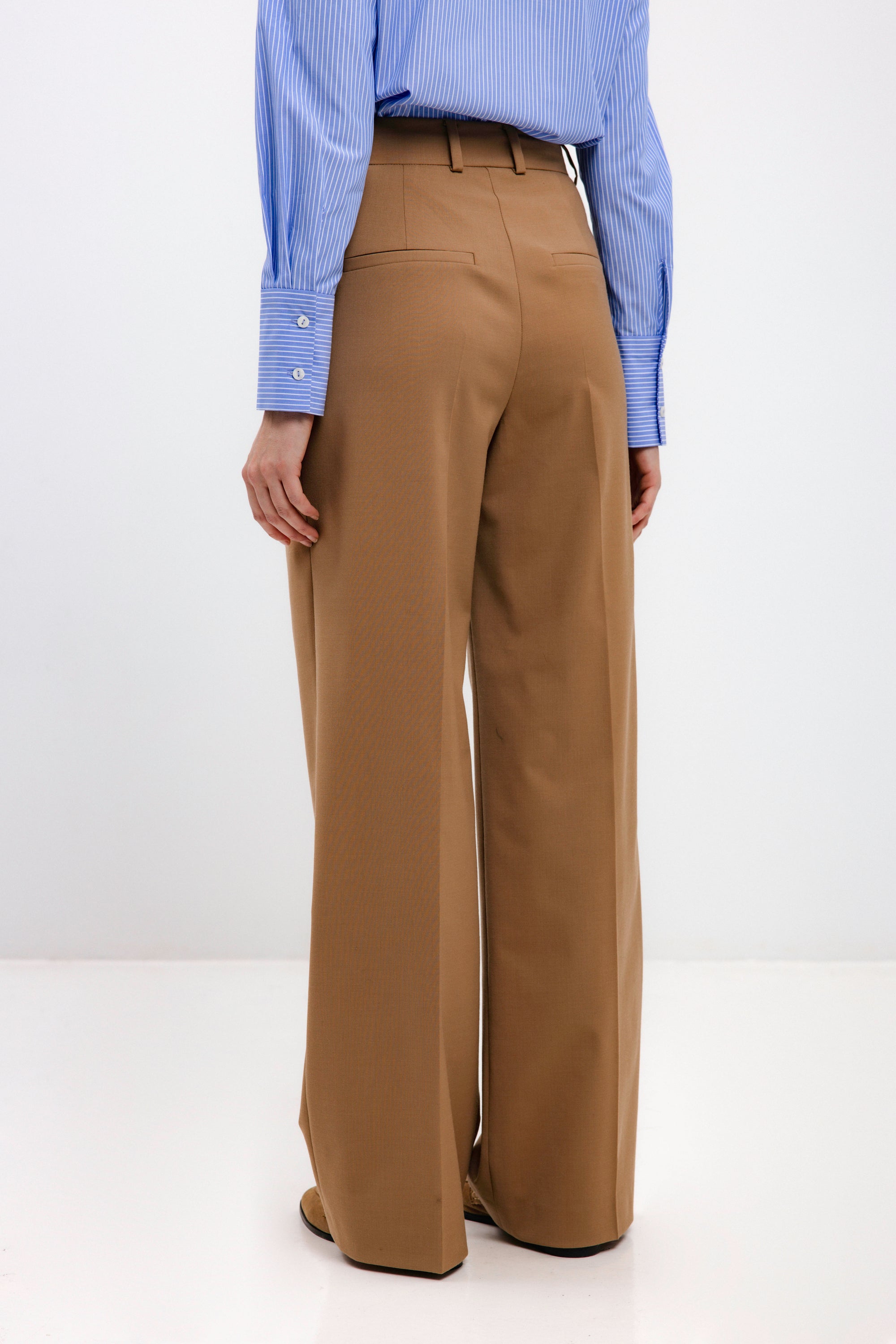 CAMEL STRAIGHT-LEG TROUSERS