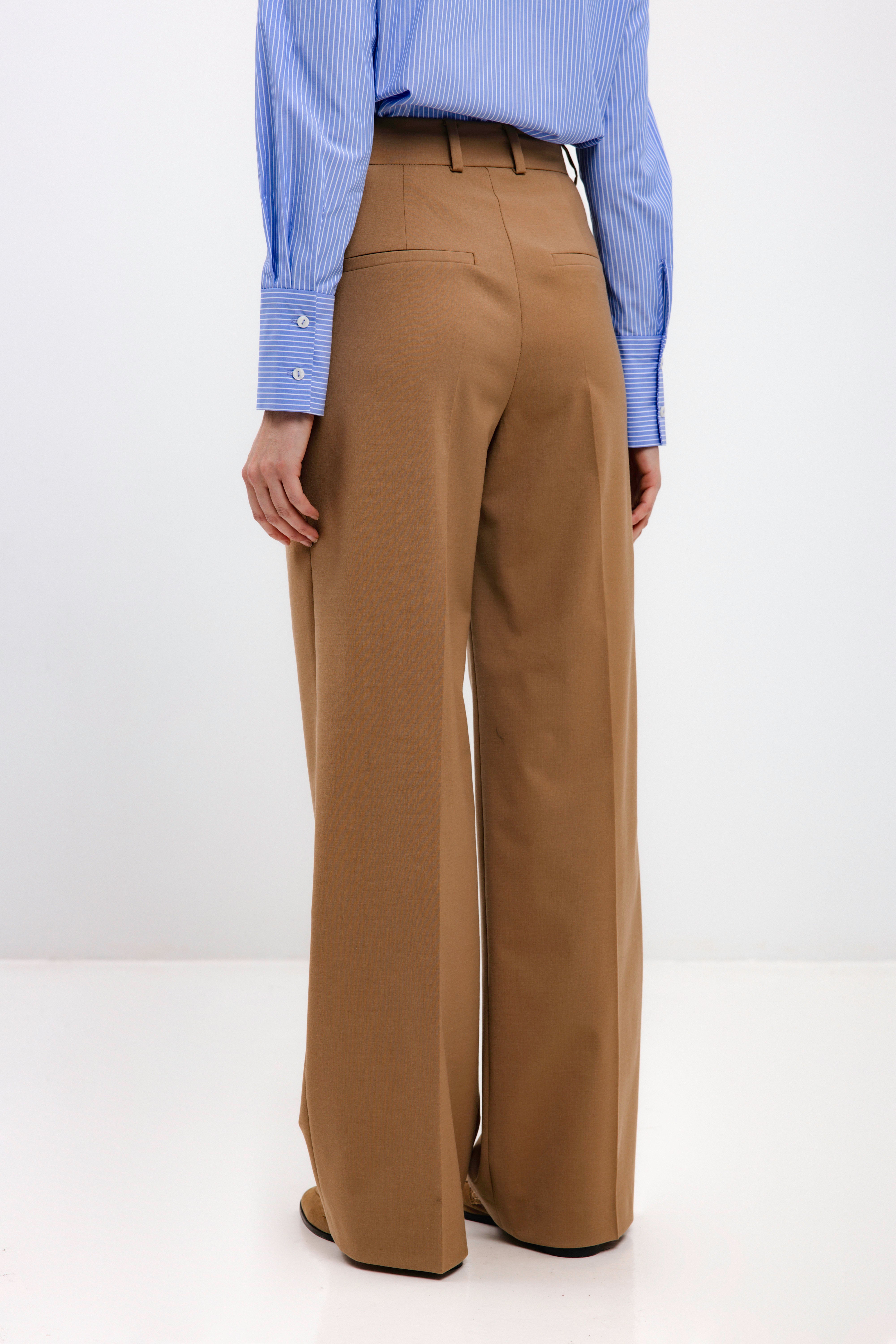 CAMEL STRAIGHT-LEG TROUSERS