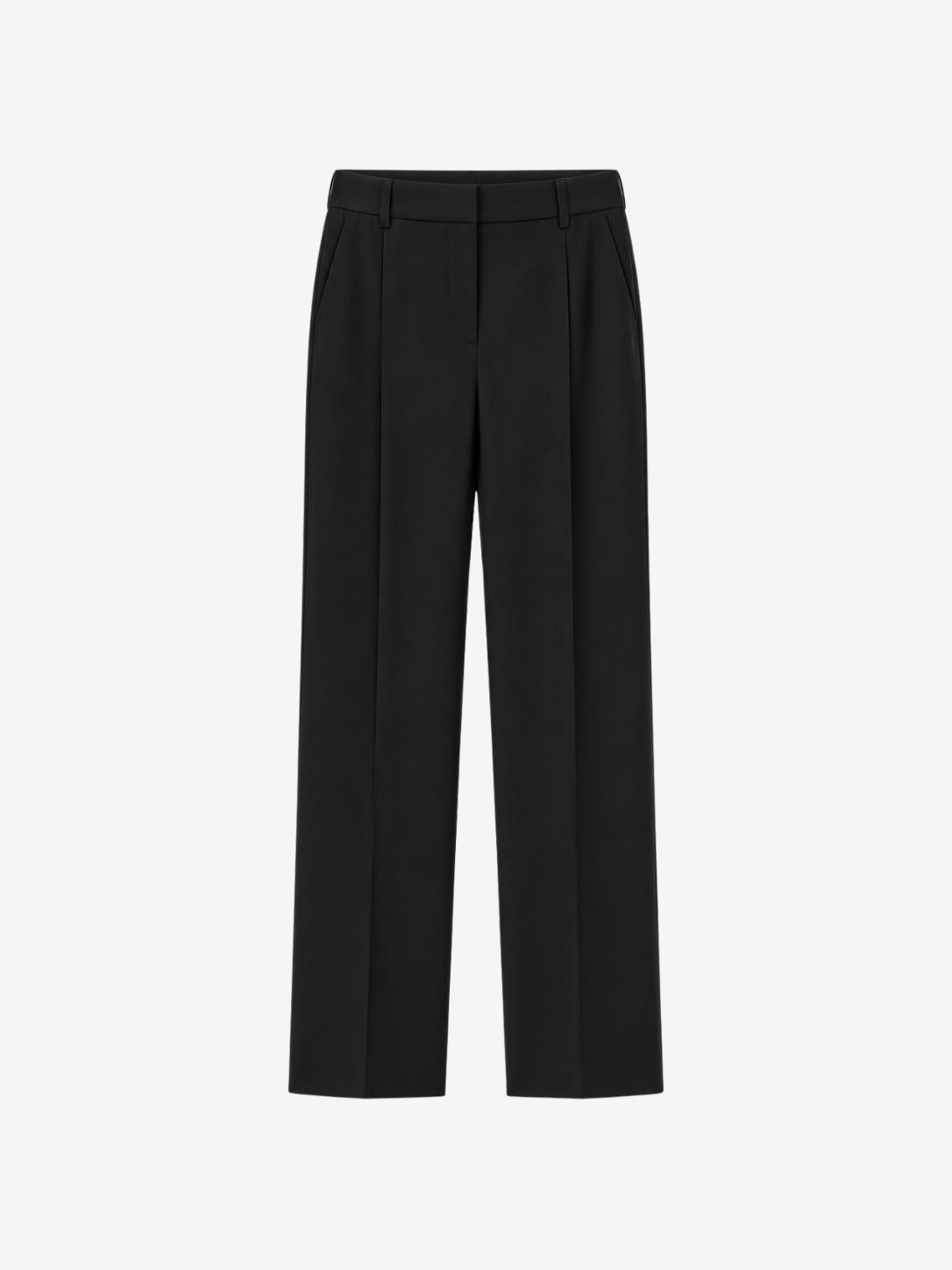 BLACK STRAIGHT-CUT TROUSERS