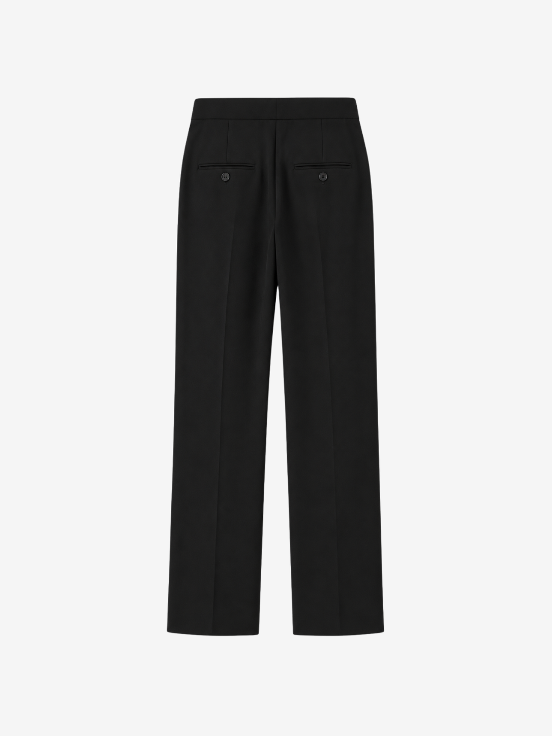 BLACK STRAIGHT-CUT TROUSERS