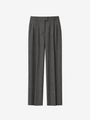 GREY STRAIGHT-LEG WOOL-BLEND TROUSERS WITH HERRINGBONE PATTERN
