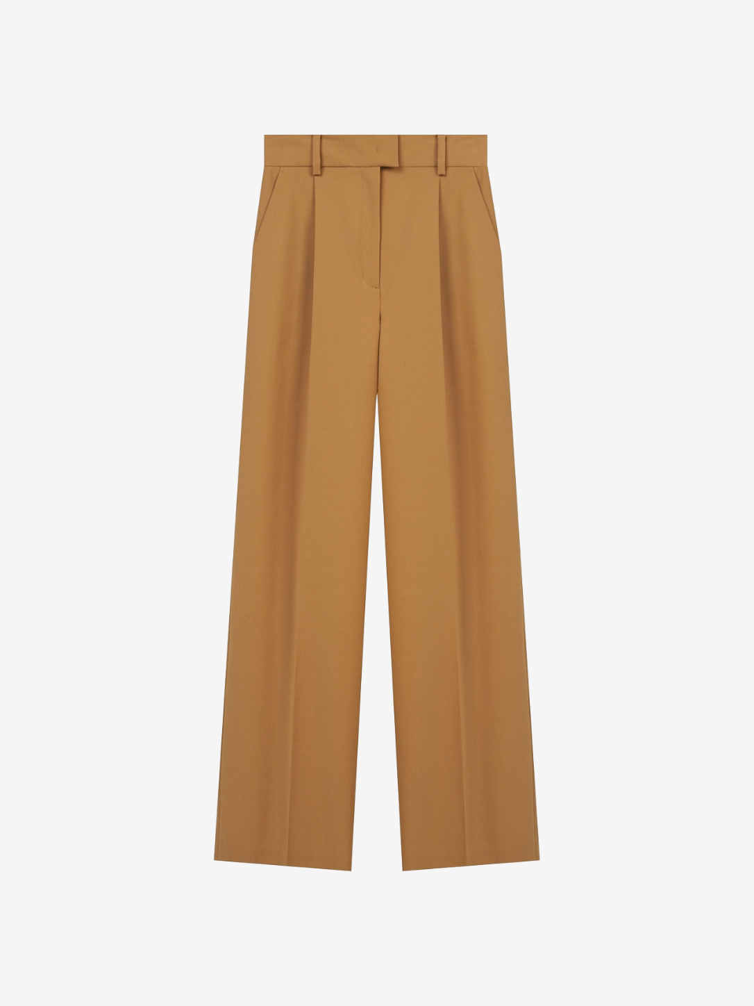 CAMEL STRAIGHT-LEG TROUSERS