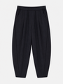 BLACK NAVY PINSTRIPE JERSEY JOGGER TROUSERS
