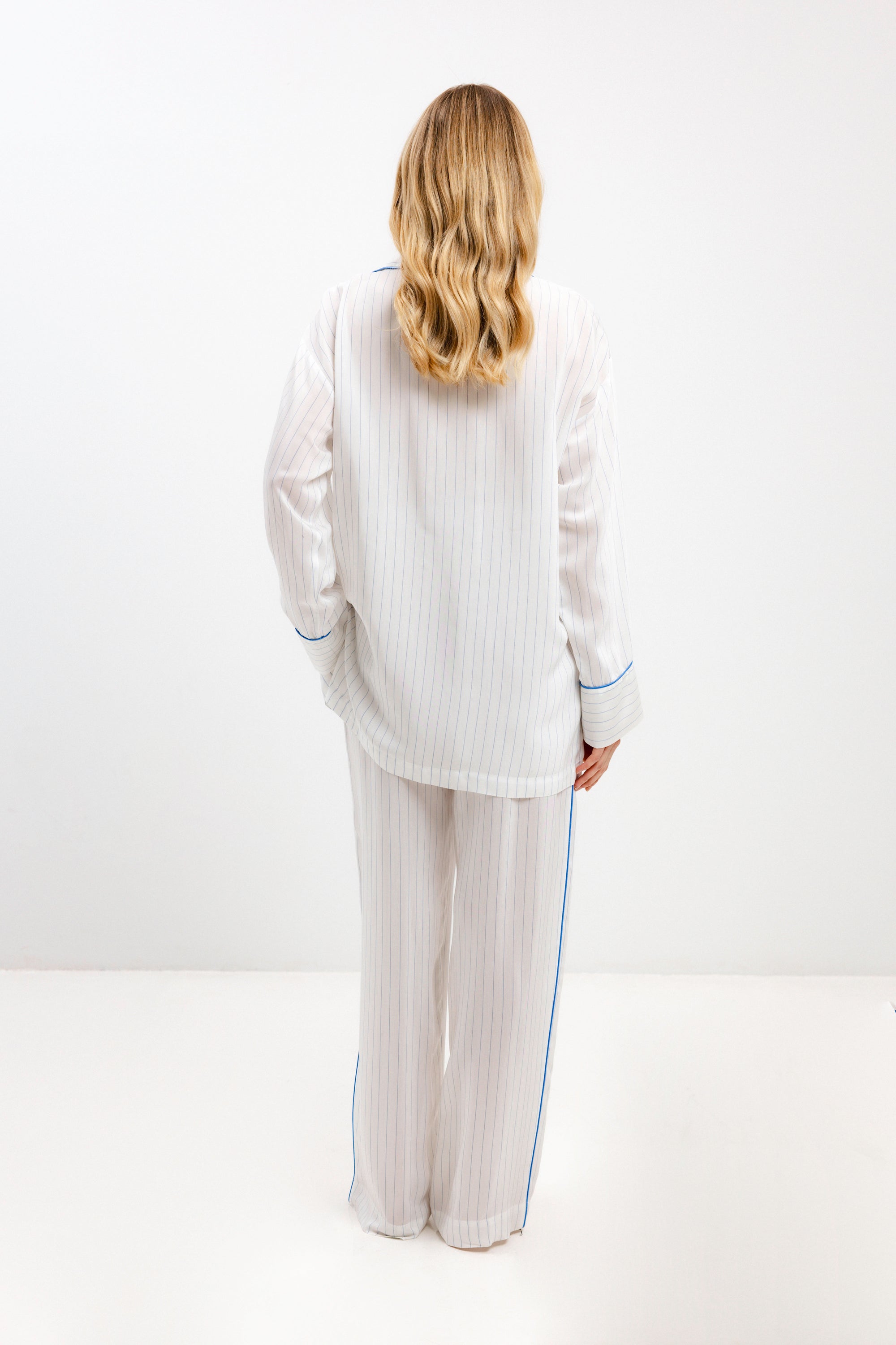 PYJAMA PANTS IN BLUE STRIPES - UNISEX