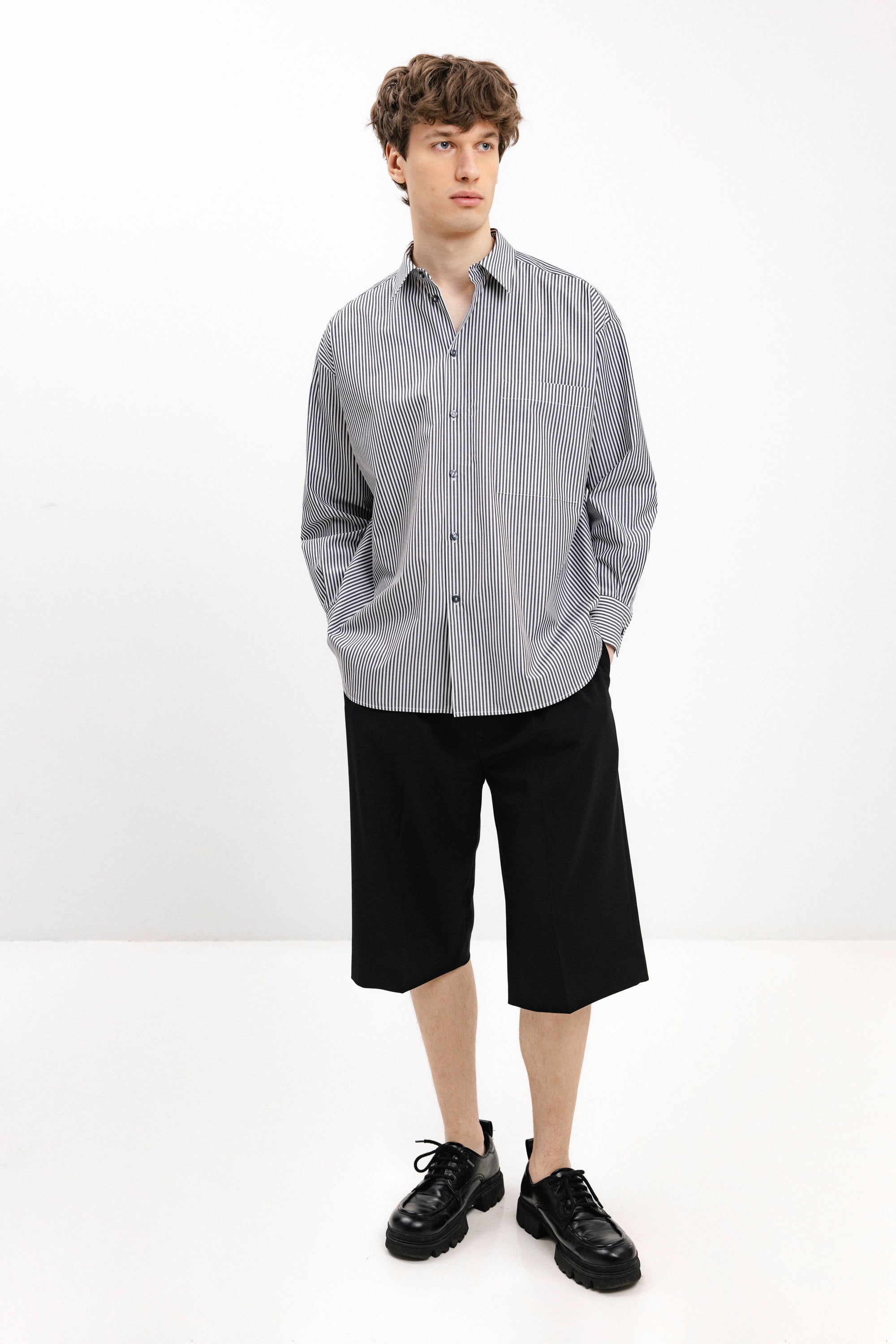 UNISEX LONG-SLEEVE STRIPED SHIRT