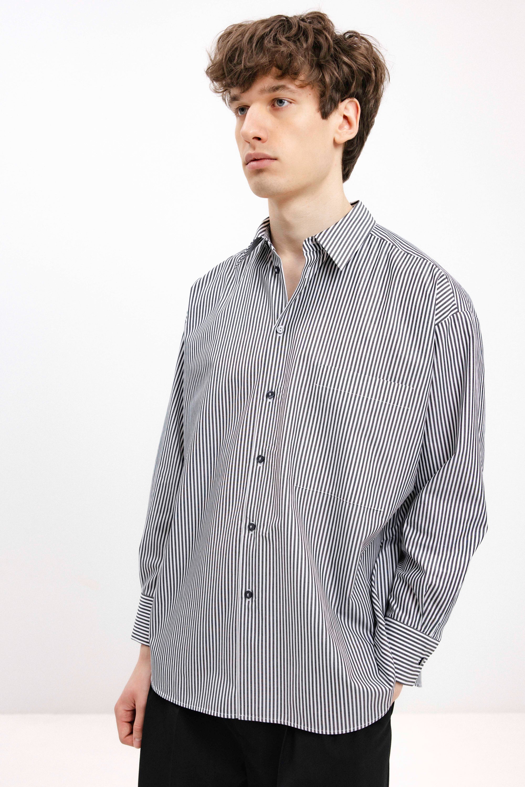 UNISEX LONG-SLEEVE STRIPED SHIRT