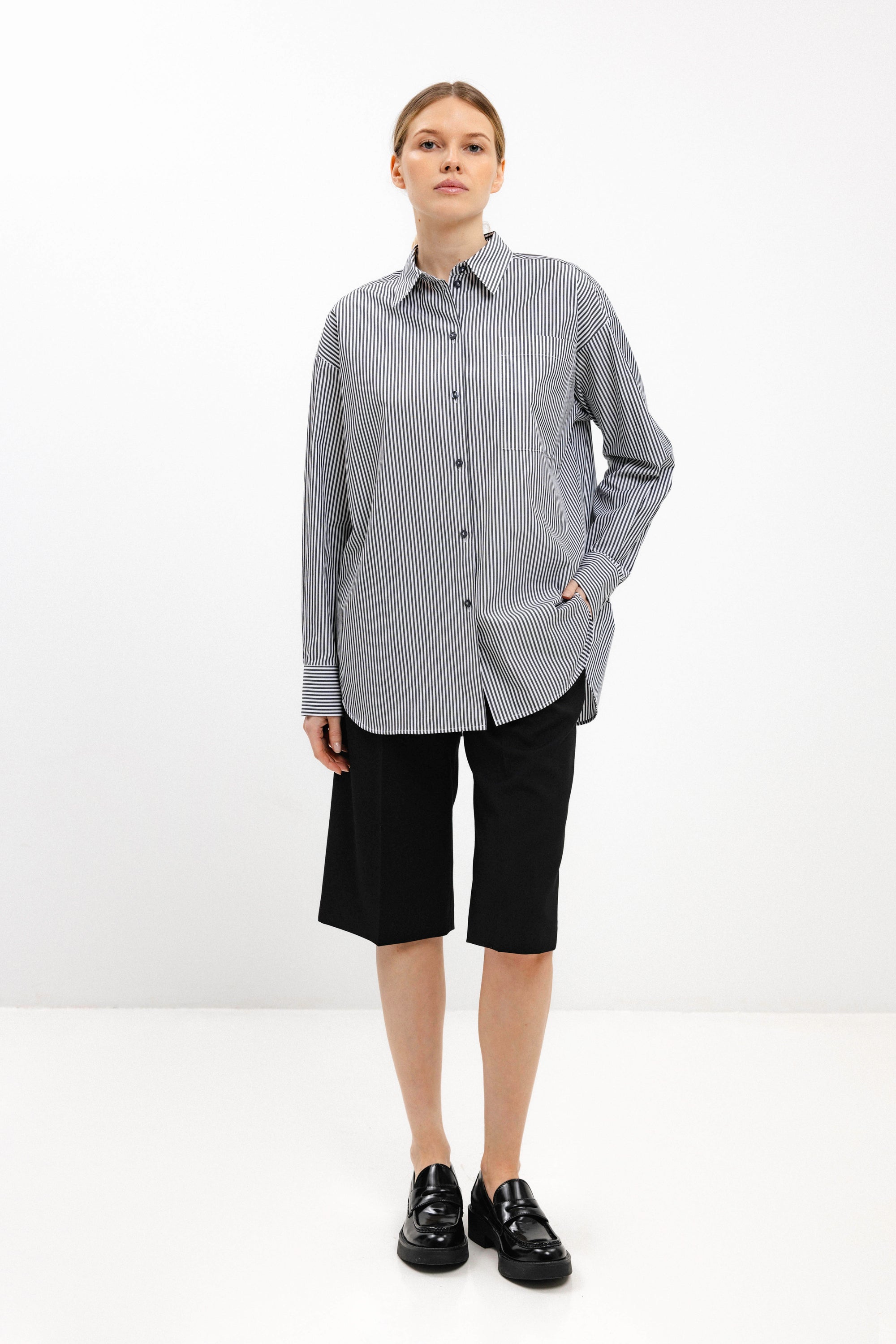 UNISEX LONG-SLEEVE STRIPED SHIRT