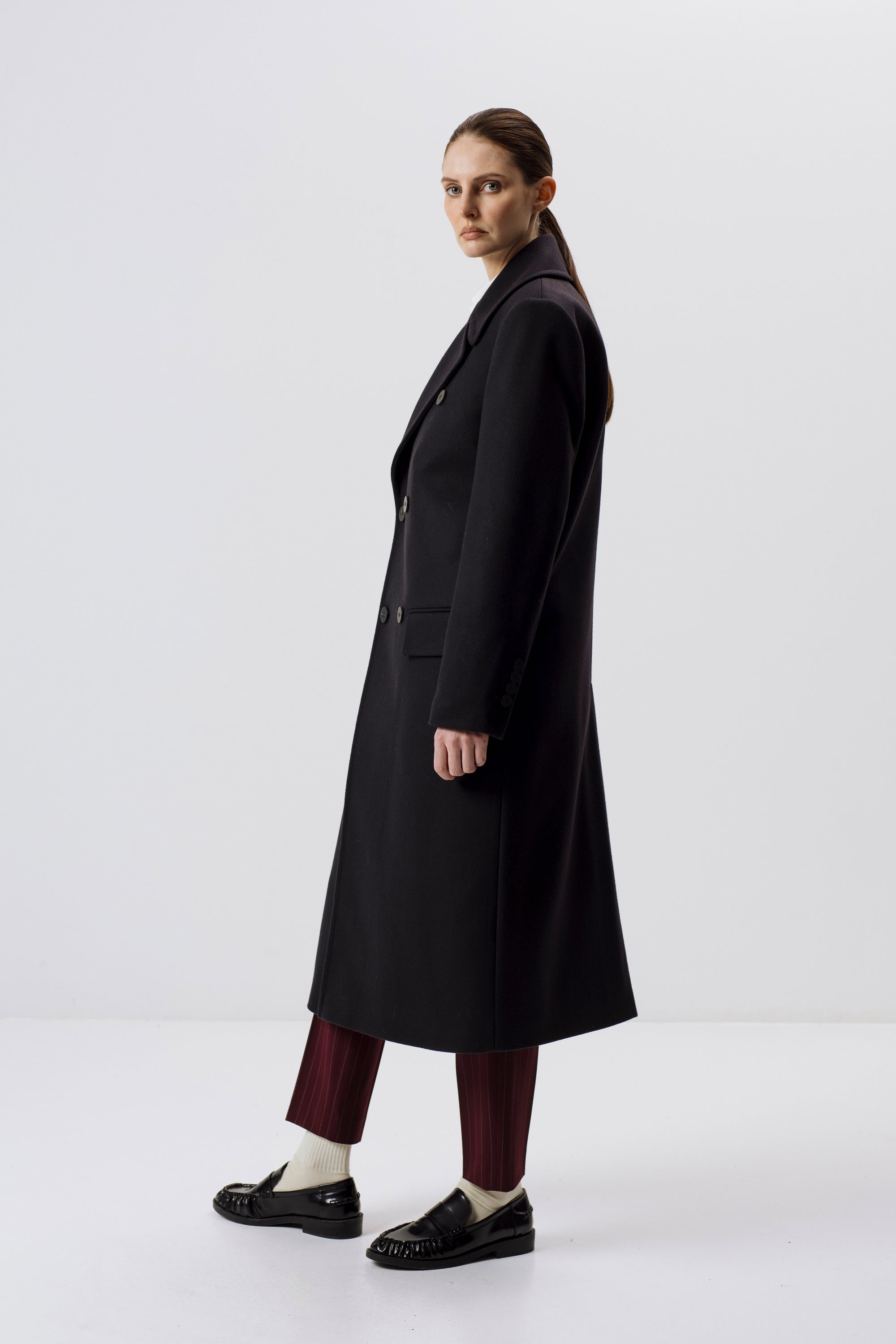 ANTHRACITE WOOL-BLEND UNISEX COAT WITH MEIDA INSULATION