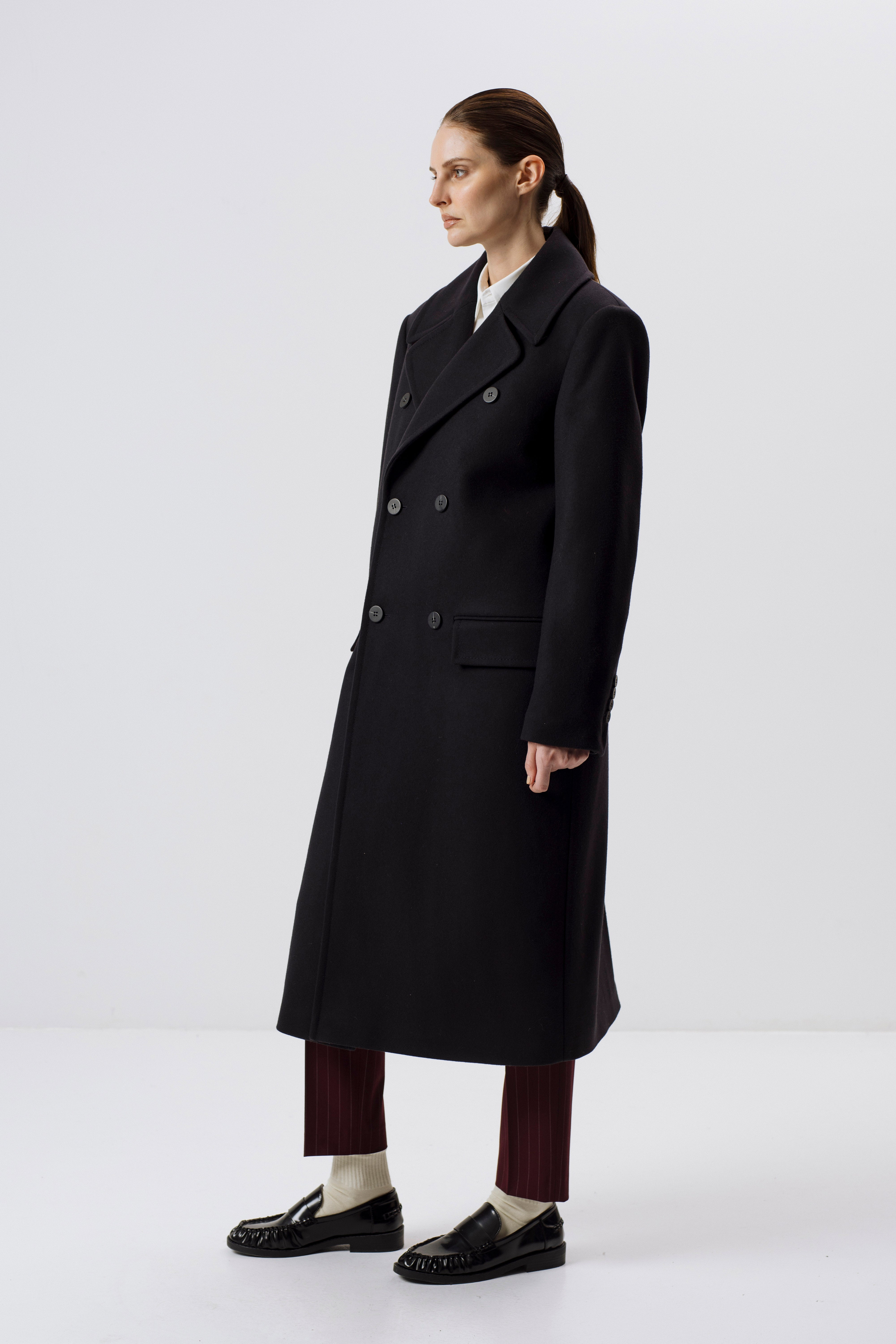 ANTHRACITE WOOL-BLEND UNISEX COAT WITH MEIDA INSULATION – InAvati
