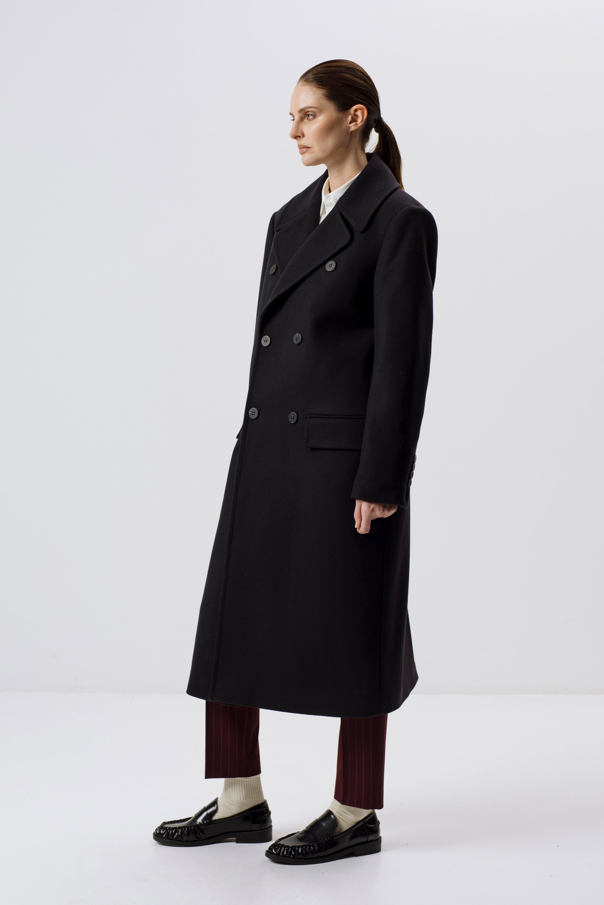 ANTHRACITE WOOL-BLEND UNISEX COAT WITH MEIDA INSULATION