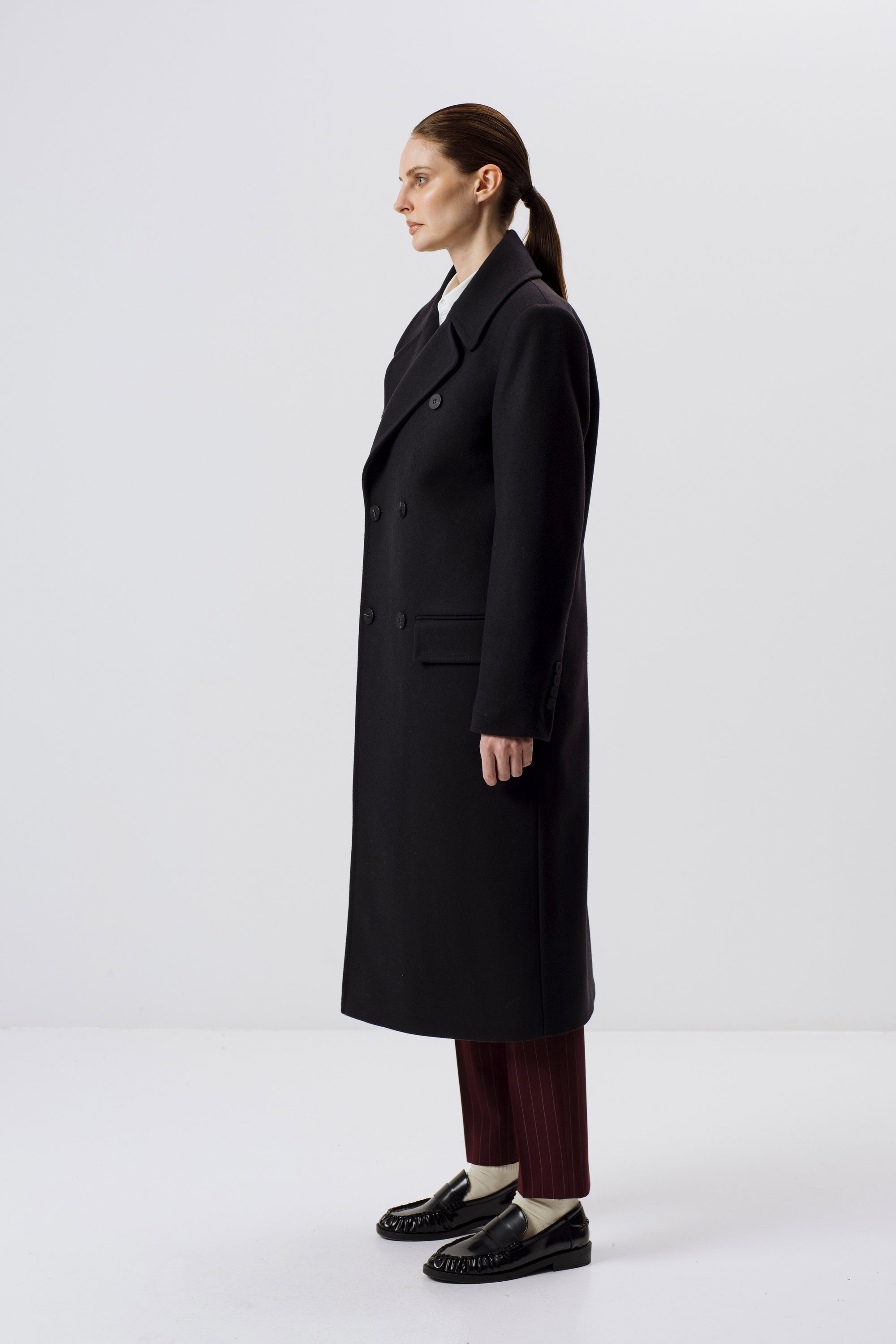 ANTHRACITE WOOL-BLEND UNISEX COAT WITH MEIDA INSULATION