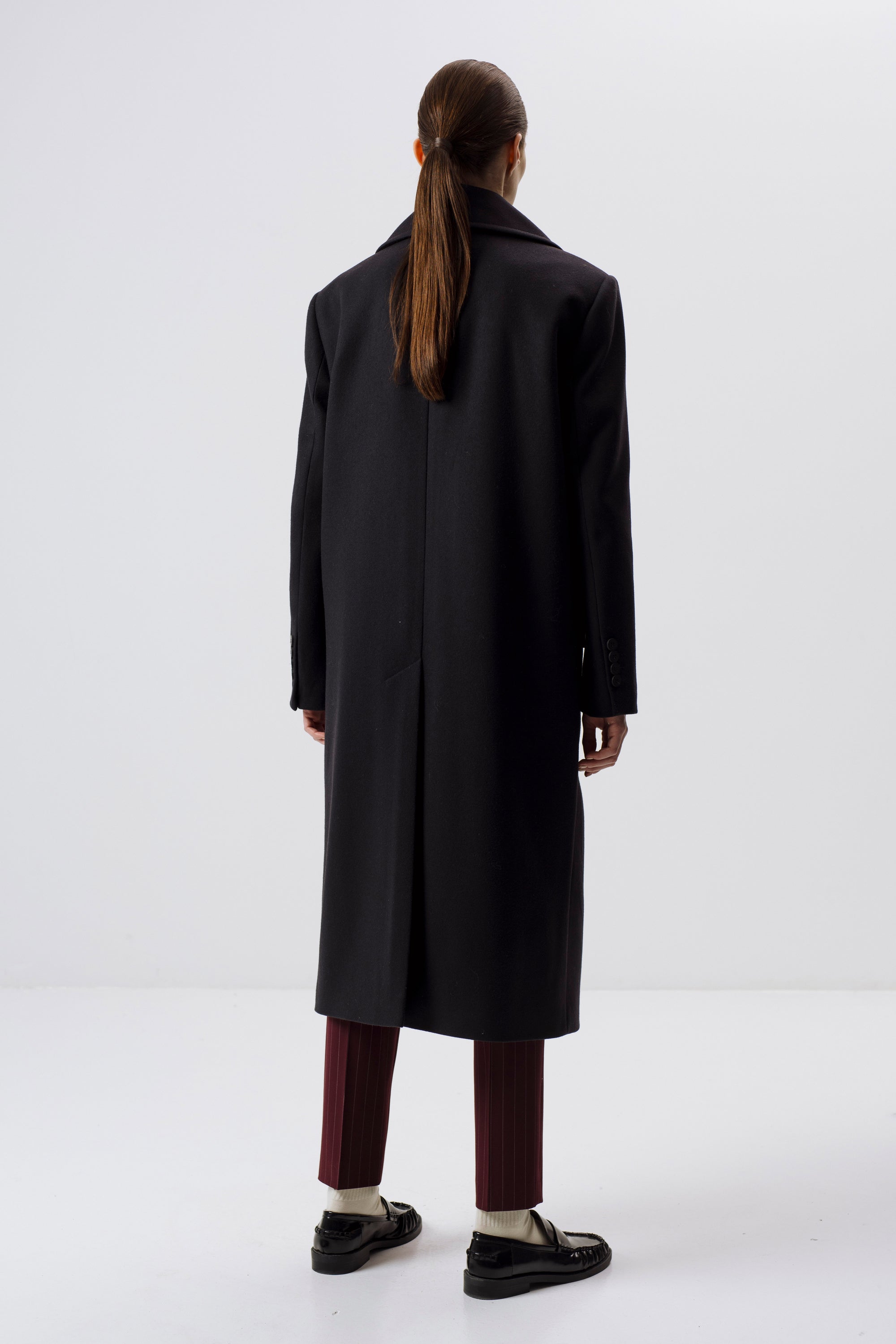 ANTHRACITE WOOL-BLEND UNISEX COAT WITH MEIDA INSULATION