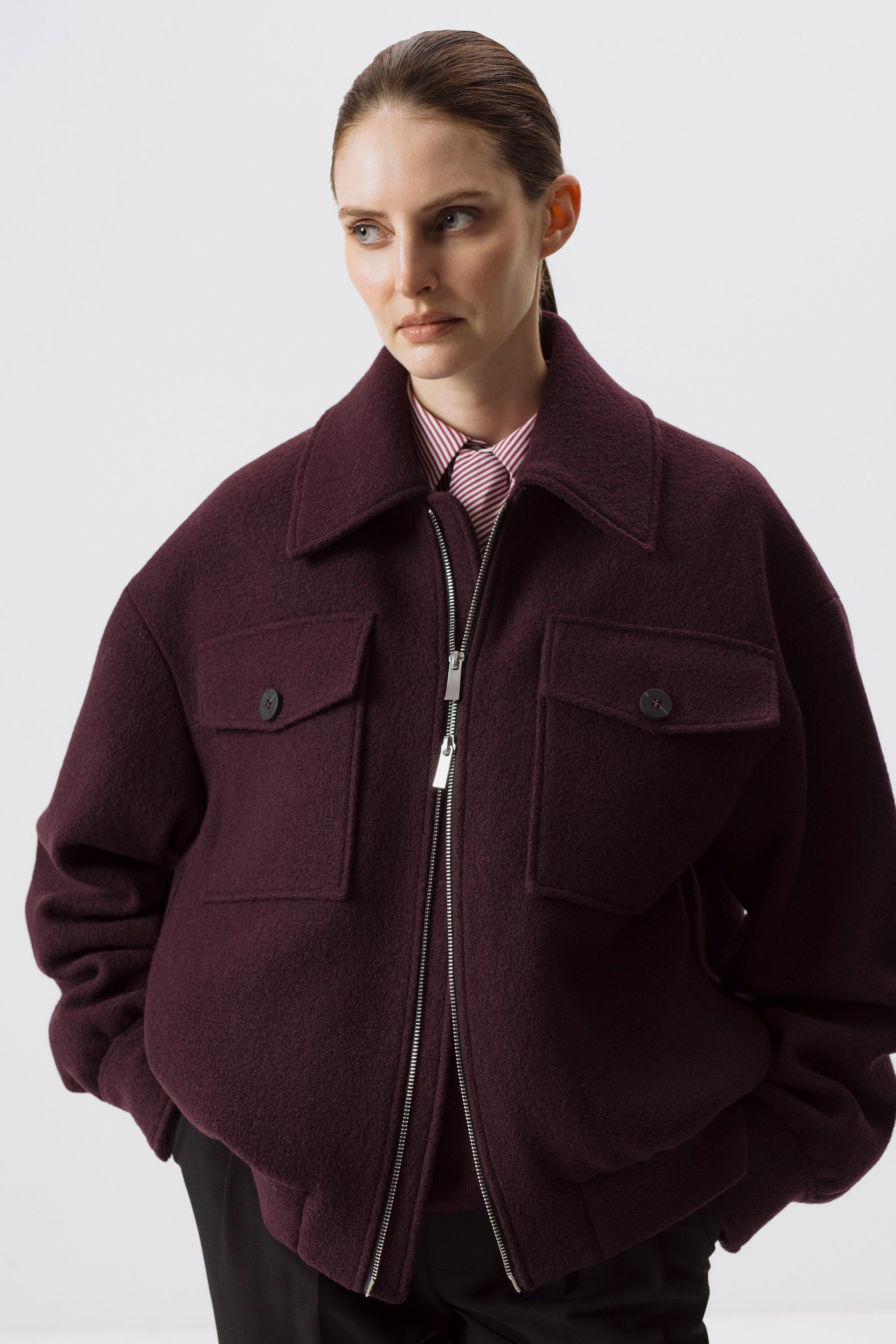 BORDO BOMBER TIPO VILNONIS PALTAS
