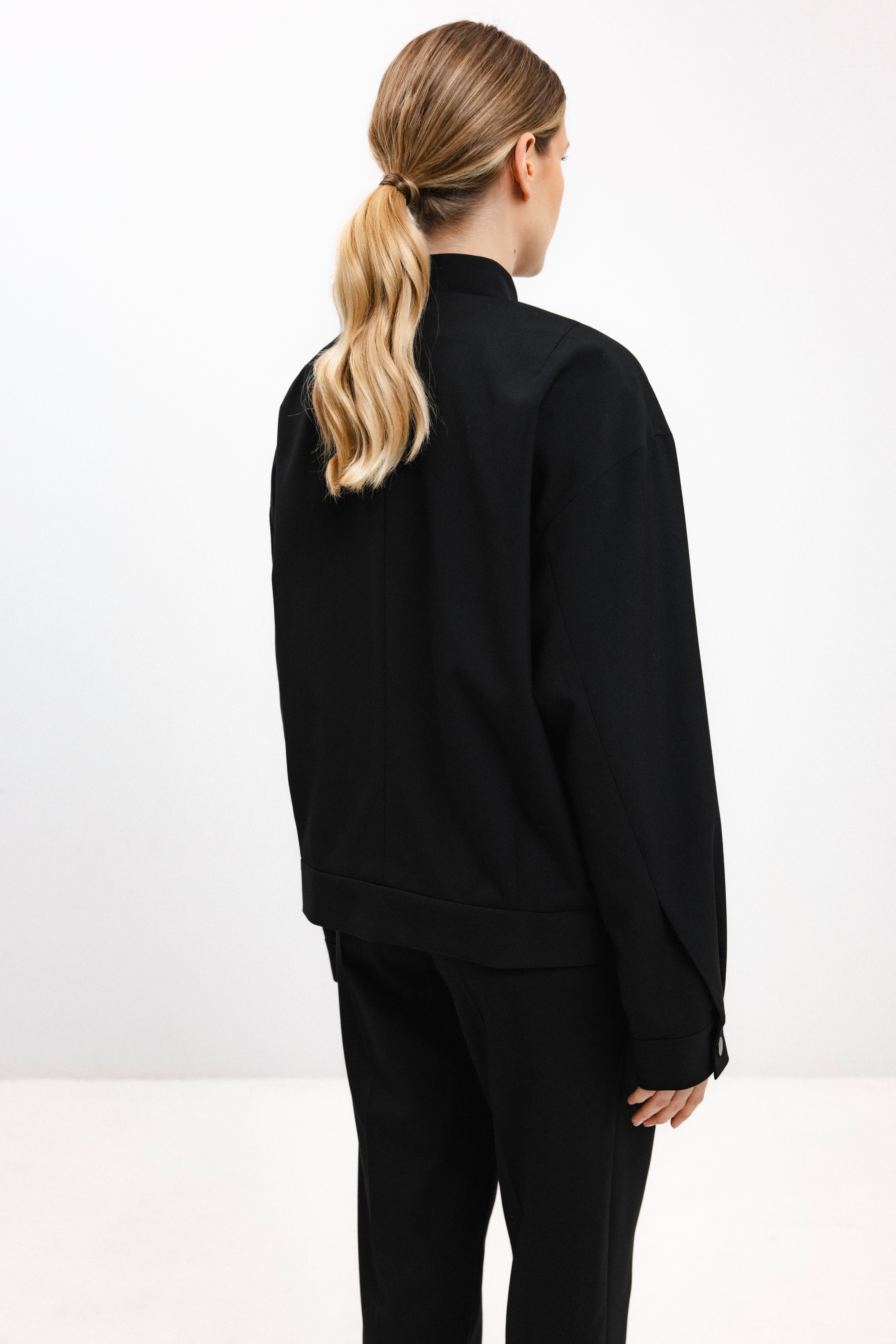 UNISEX BLACK BOMBER JACKET