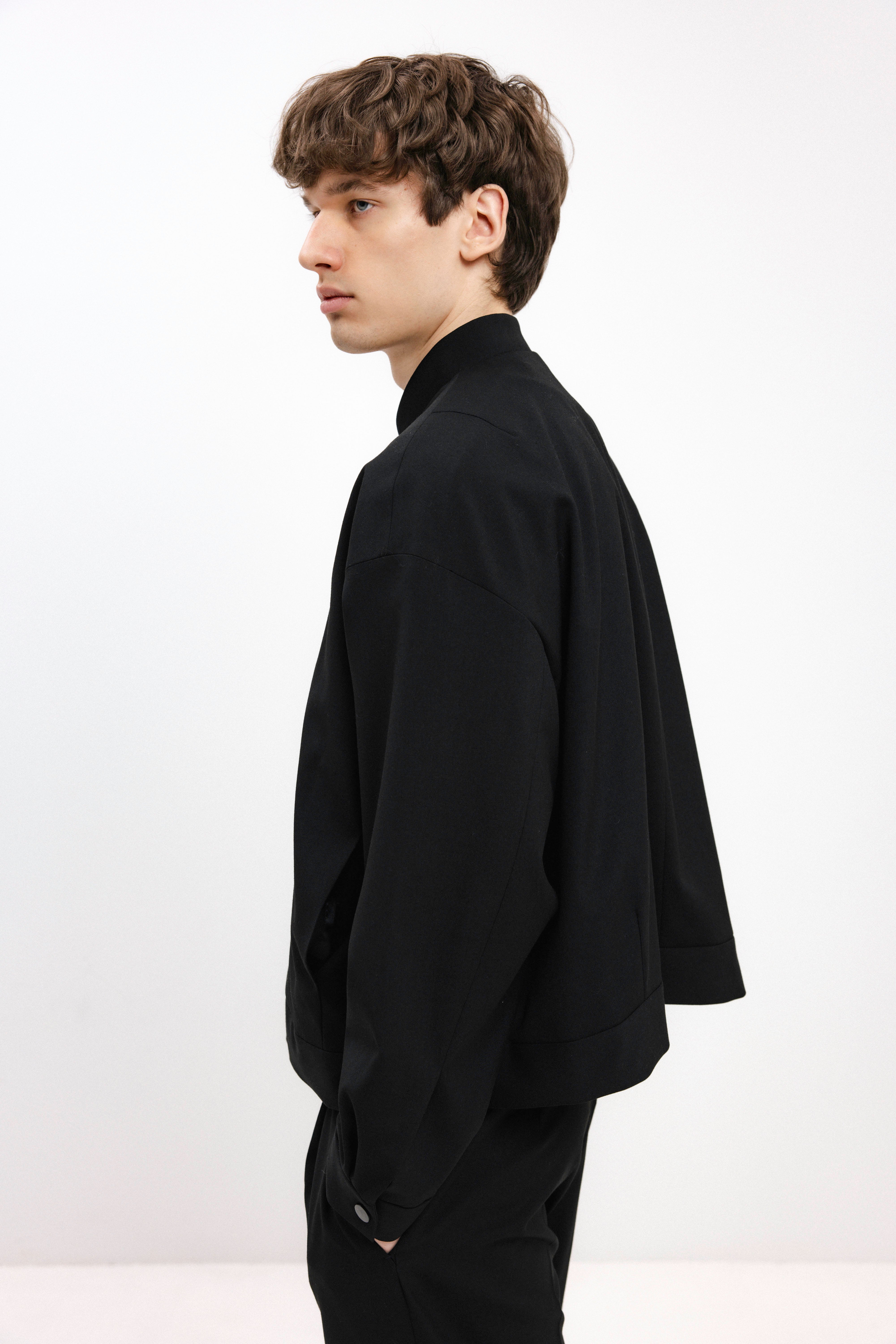 UNISEX BLACK BOMBER JACKET
