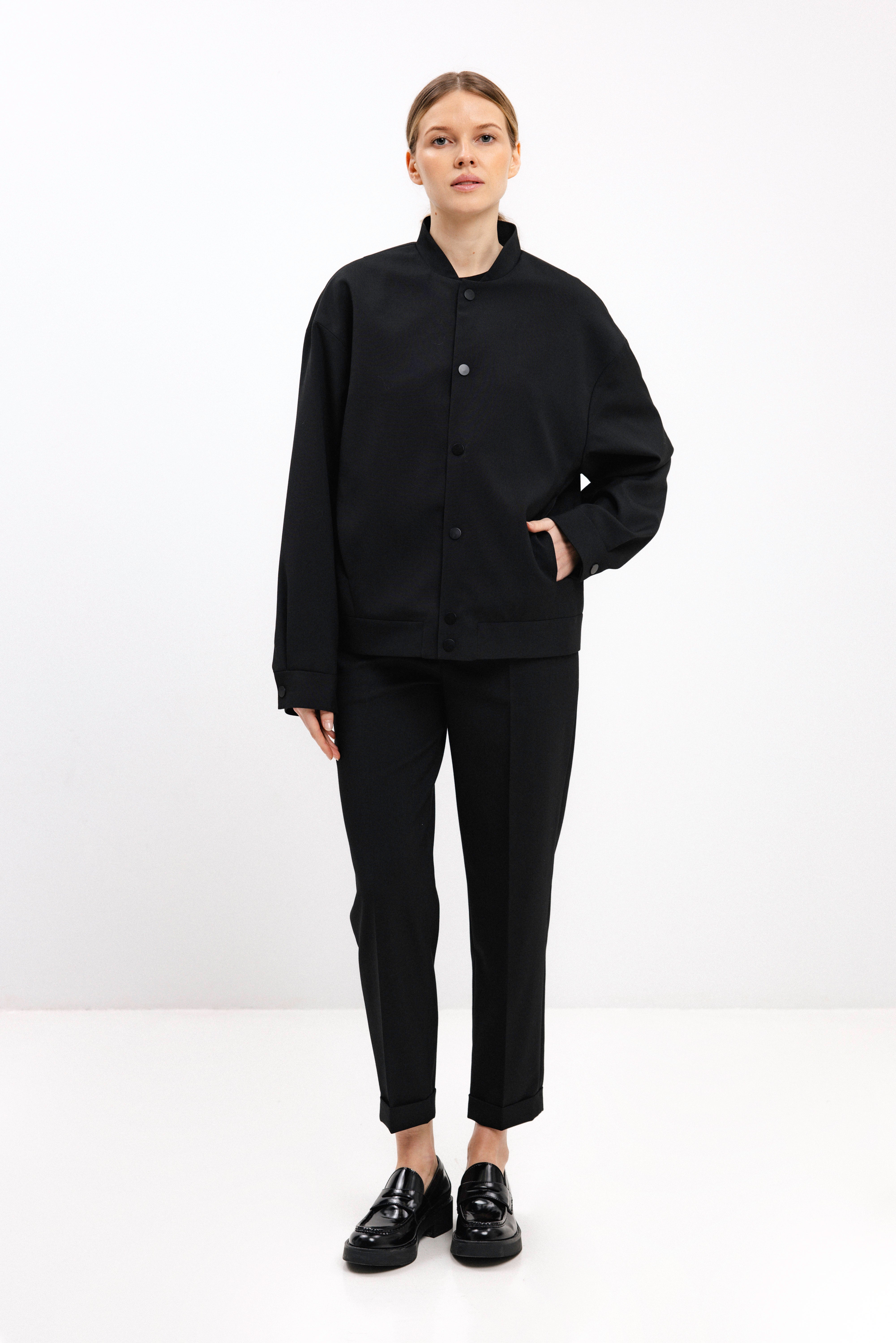 UNISEX BLACK BOMBER JACKET