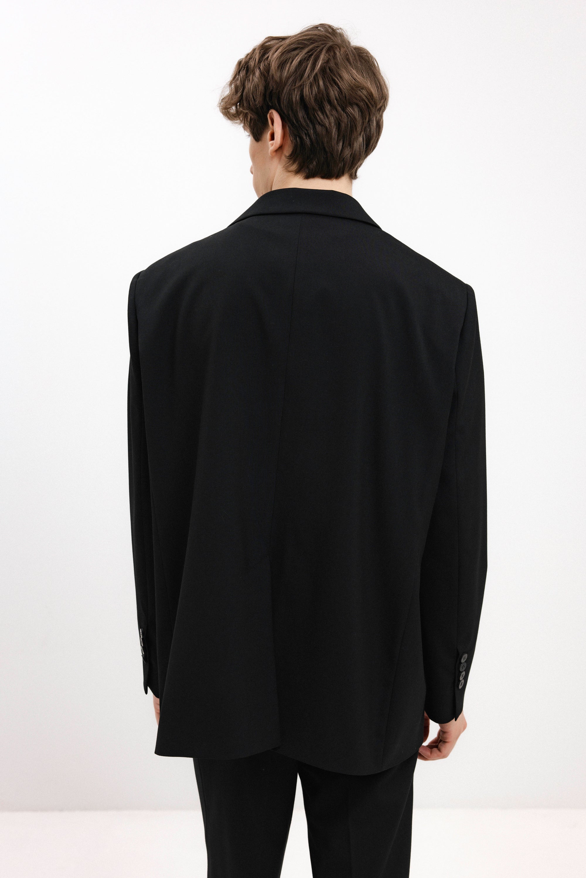 UNISEX BLACK SINGLE-BREASTED BLAZER