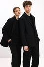 UNISEX BLACK SINGLE-BREASTED BLAZER