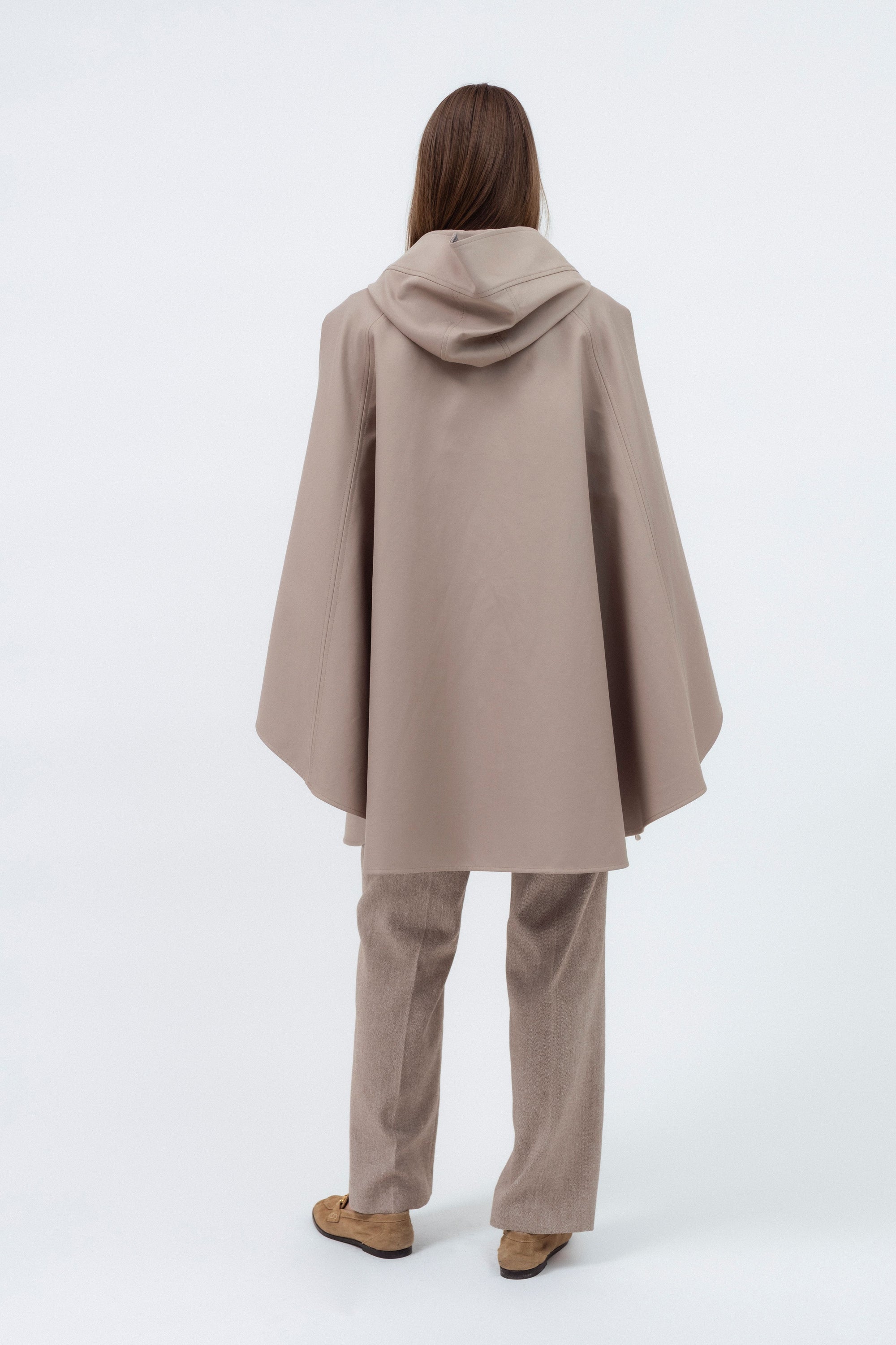 STONE UNISEX CAPE RAINCOAT WITH HOOD