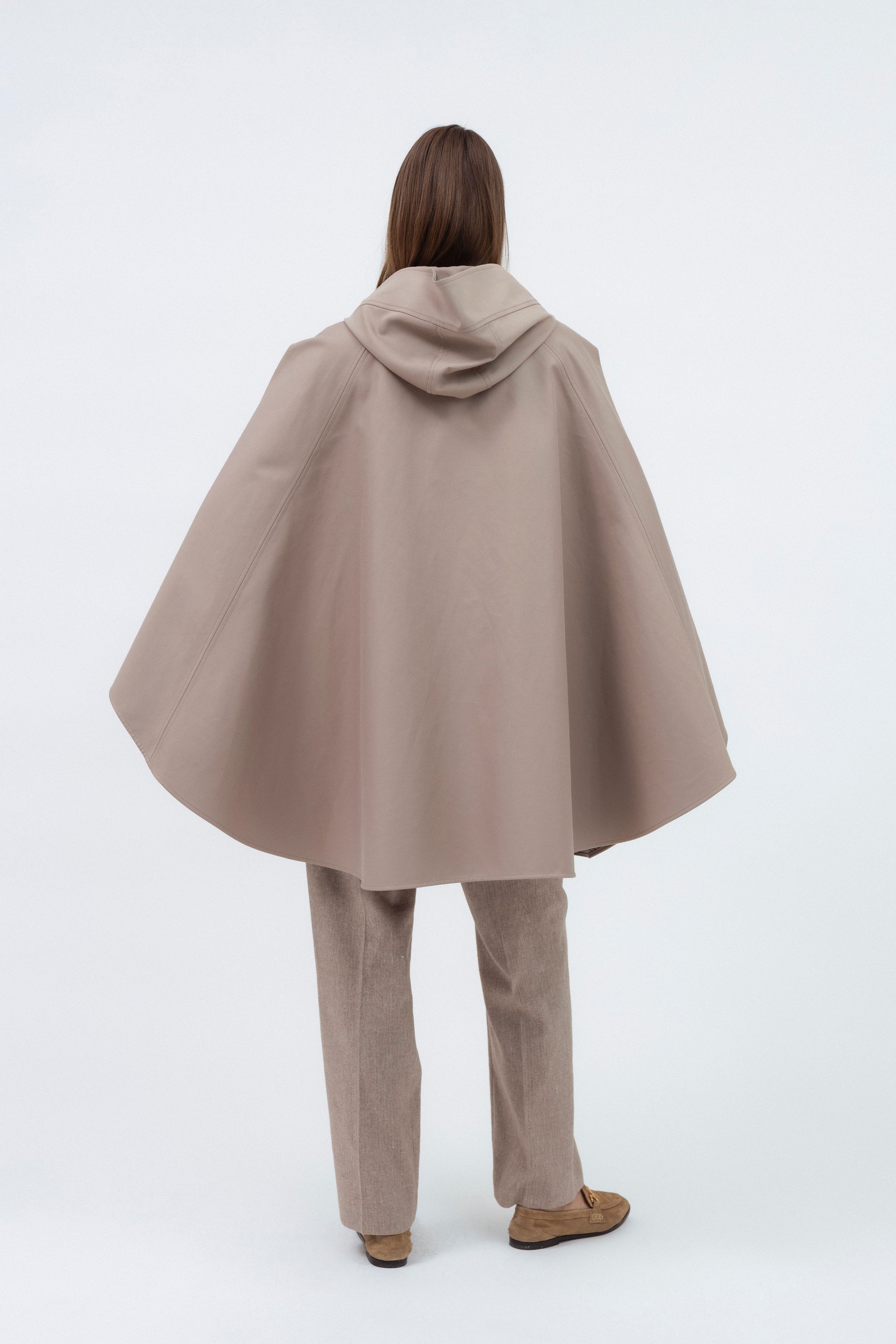 STONE UNISEX CAPE RAINCOAT WITH HOOD