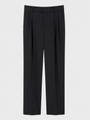 Schwarze Unisex-Hose mit geradem Bein und Bundfalten