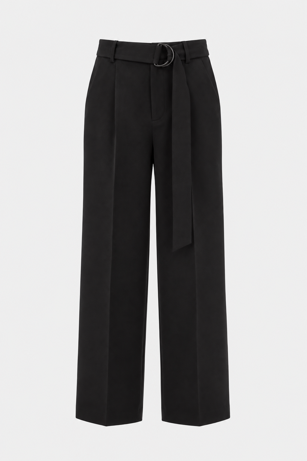 UNISEX-HOSE MIT GÜRTEL, DUNKELSCHOKOLADE, GERADEEM BEINNEN