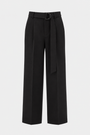 UNISEX-HOSE MIT GÜRTEL, DUNKELSCHOKOLADE, GERADEEM BEINNEN