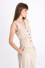 FITTED BEIGE VEST