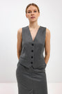 GREY STRIPED FITTED VEST