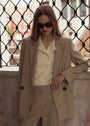 DOUBLE-BREASTED LIGHT TAUPE BLAZER