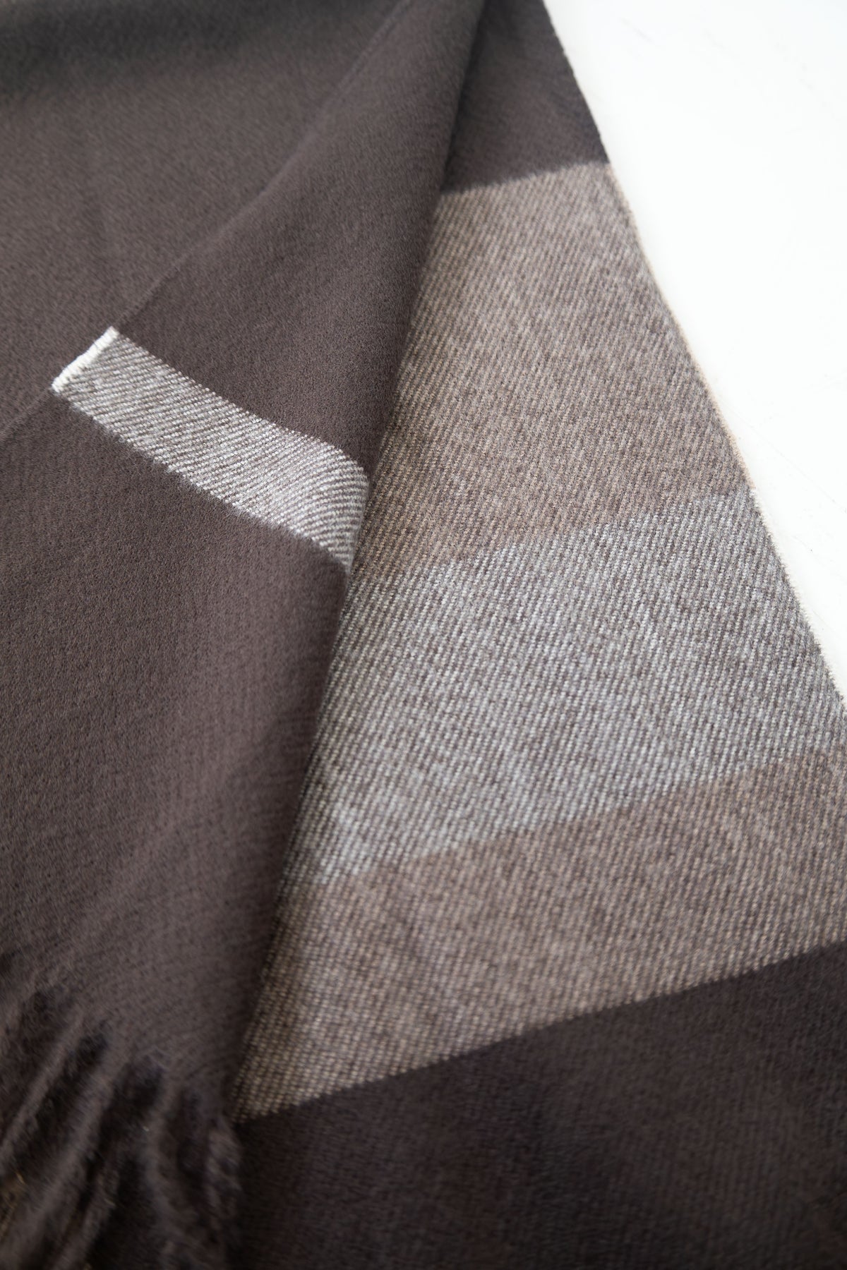 BROWN &amp; BEIGE CHECKED VISCOSE SCARF