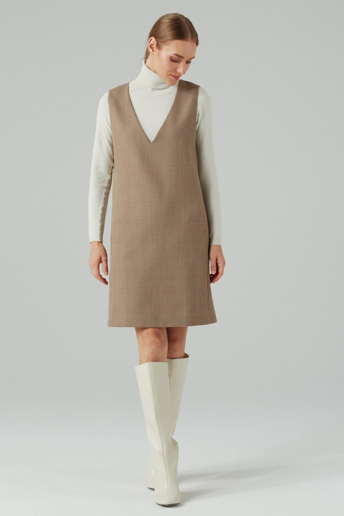 V-Neck Midi Wool Dress  InAvati